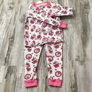 Swiggles pajama set cupcakes 🧁 size 2T NEW   Pink